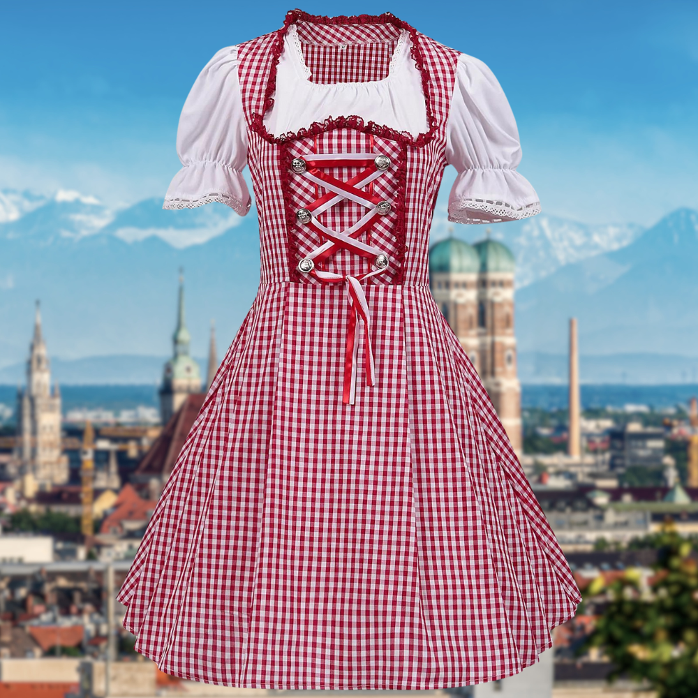 Damen Tracht Ensemble Bluse mit Schürze für Festliche Anlässe 0