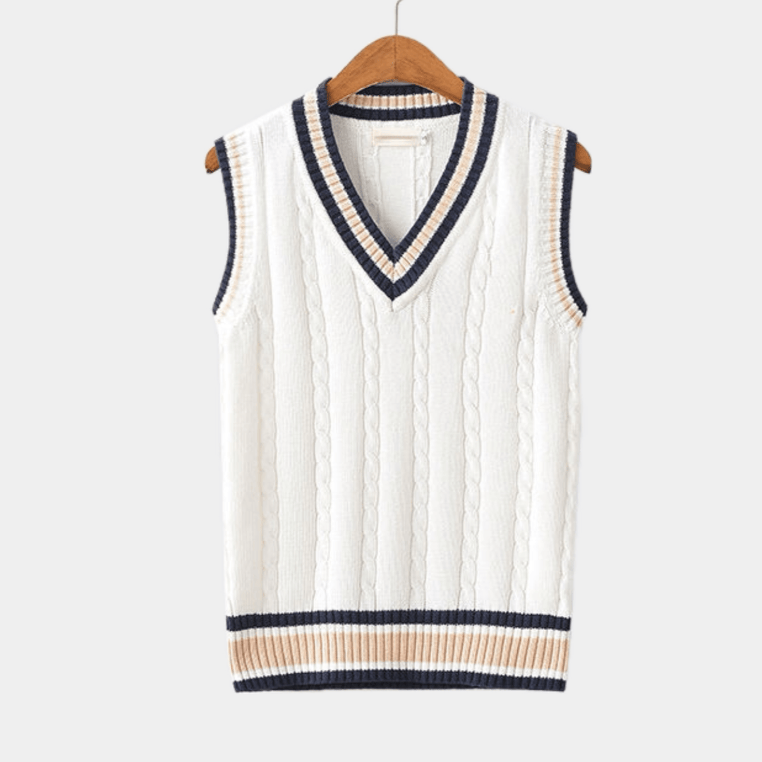 Ärmellose Strickjacke Herren V-Ausschnitt