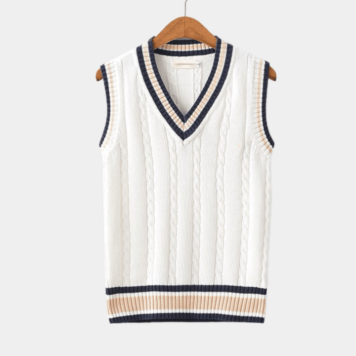 Ärmellose Strickjacke Herren V-Ausschnitt