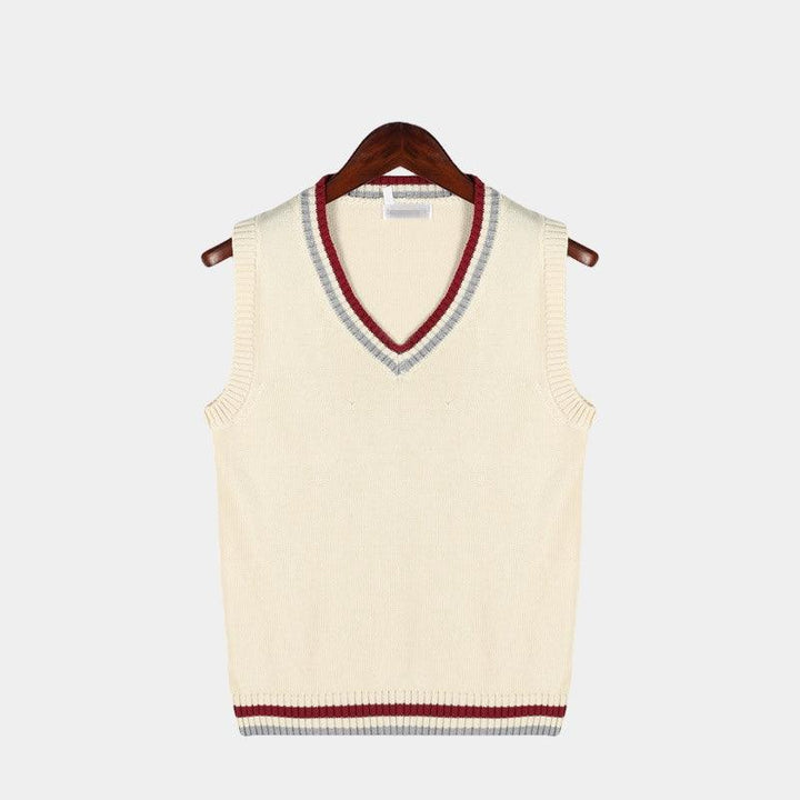 Ärmellose Strickjacke Herren V-Ausschnitt