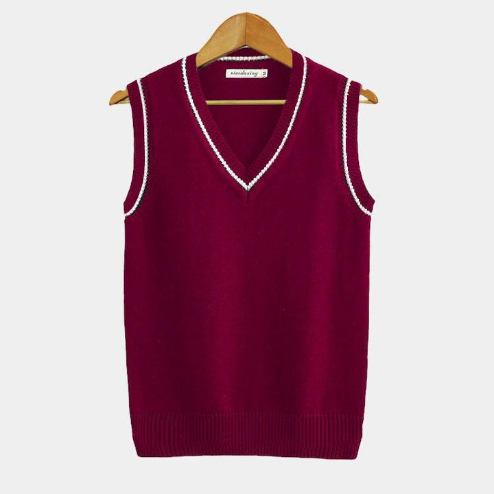 Ärmellose Strickjacke Herren V-Ausschnitt