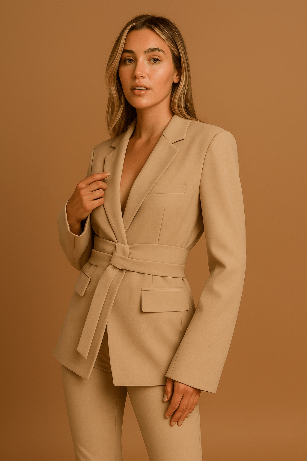 Blazer Damen Tailliert – Elegant mit Gürtel für Büro & Anlass