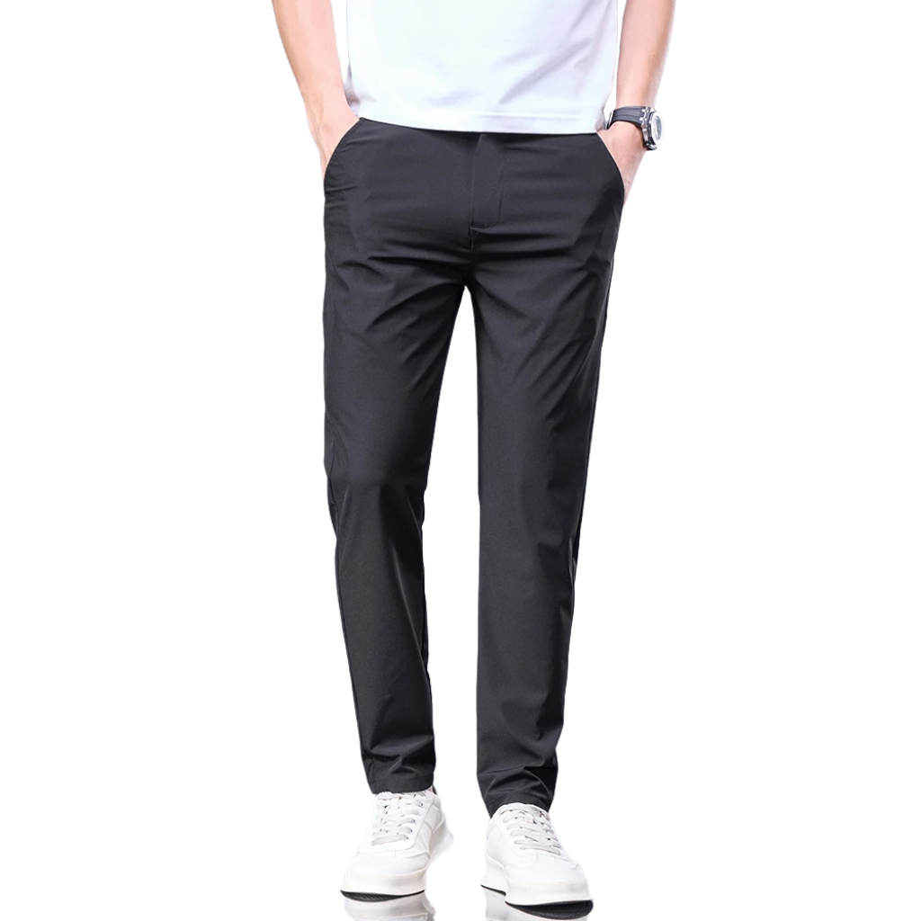 Business Ice Silk Hose – Gerade, Elastischer Bund, Atmungsaktive Herrenanzughose