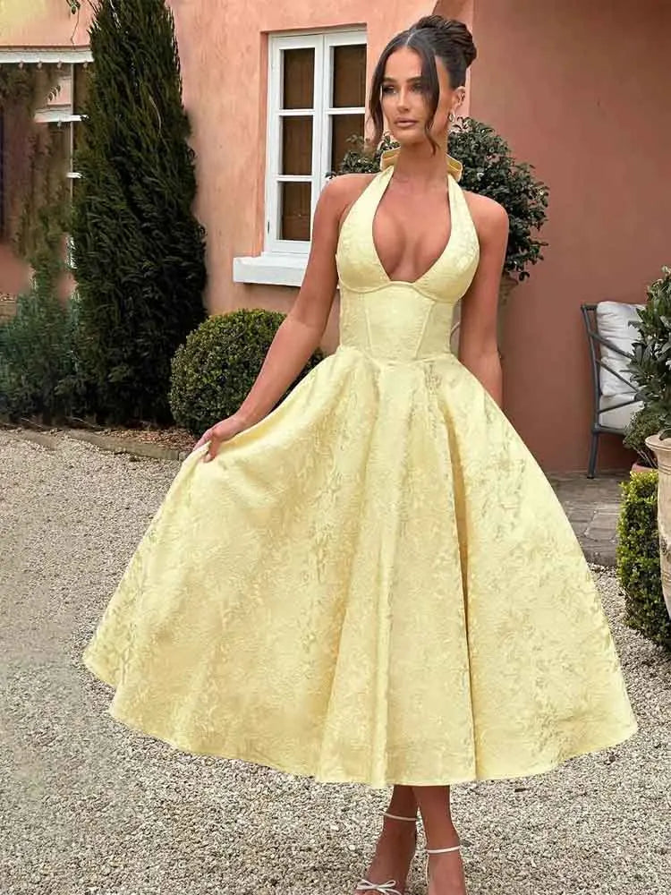 Damen Abendkleid Lang Faltenwurf Rückenfrei Bodycon für Hochzeit Sommer 0