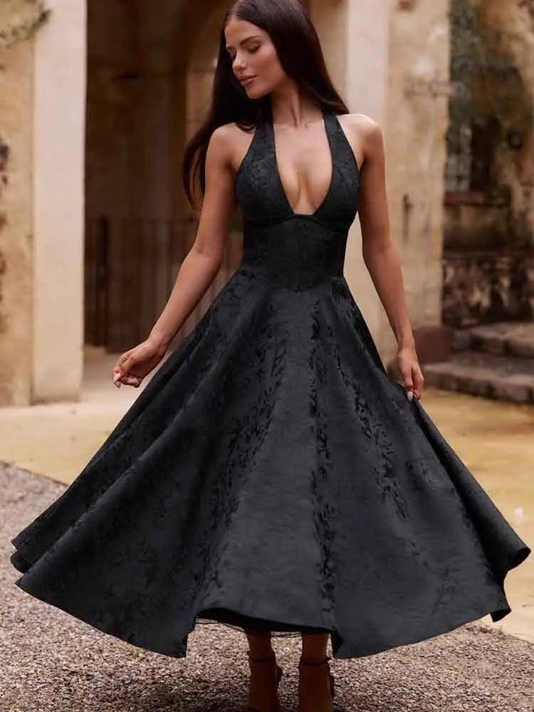 Damen Abendkleid Lang Faltenwurf Rückenfrei Bodycon für Hochzeit Sommer 2
