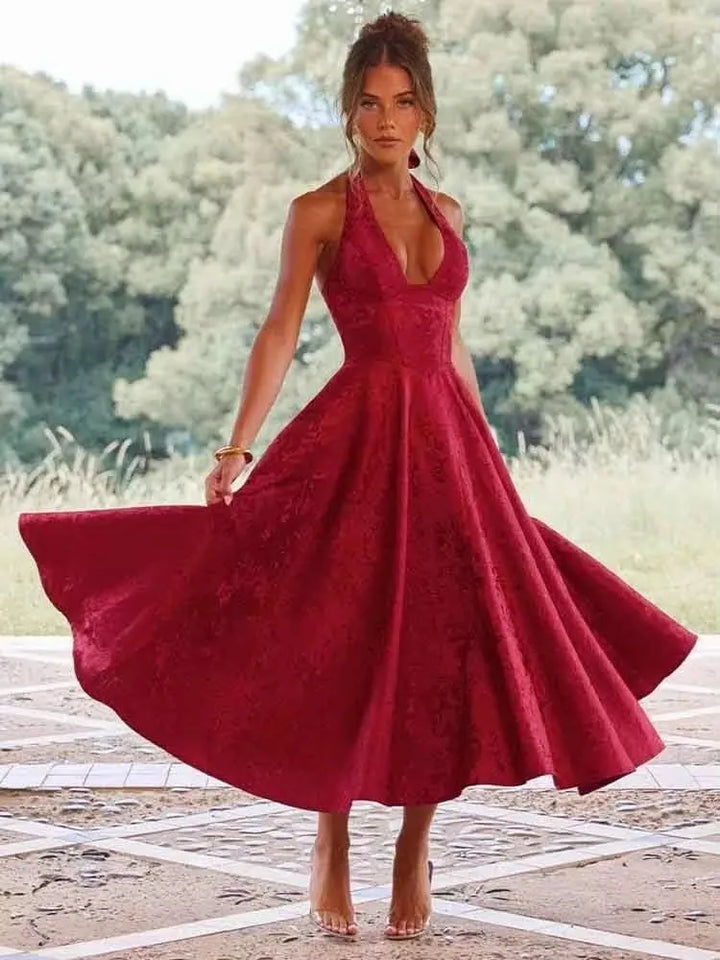 Damen Abendkleid Lang Faltenwurf Rückenfrei Bodycon für Hochzeit Sommer 6