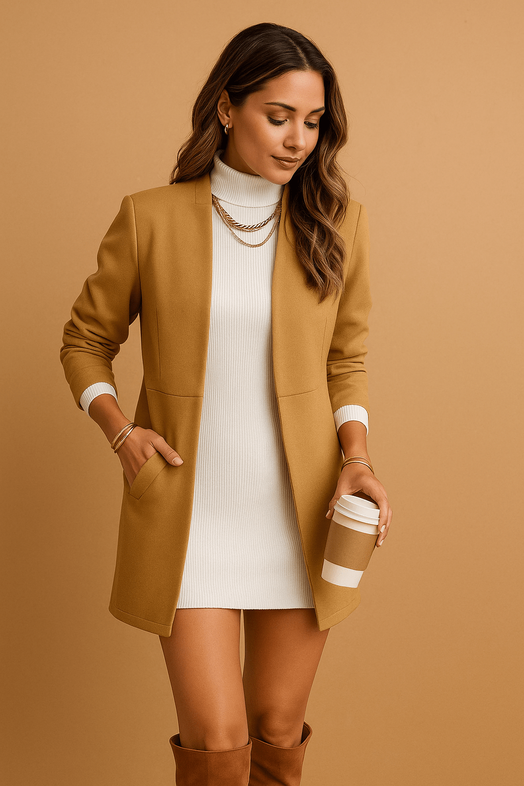 Damen Blazer Lang Offen – Eleganter Schnitt für Büro & Alltag