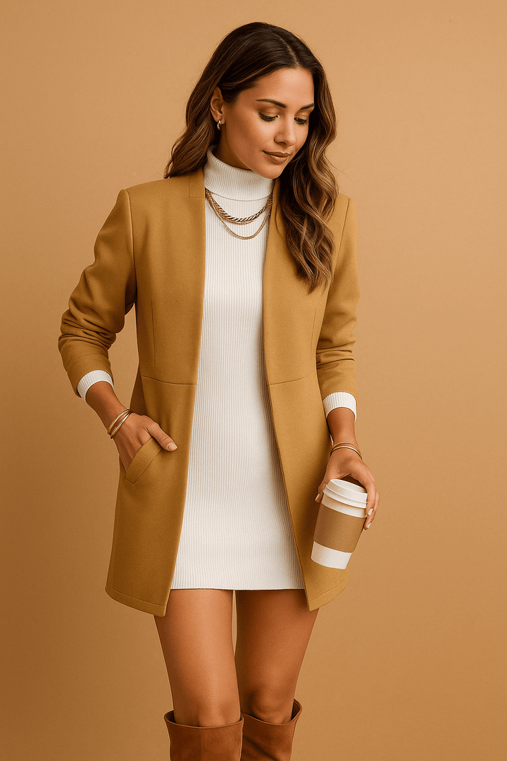 Damen Blazer Lang Offen – Eleganter Schnitt für Büro & Alltag