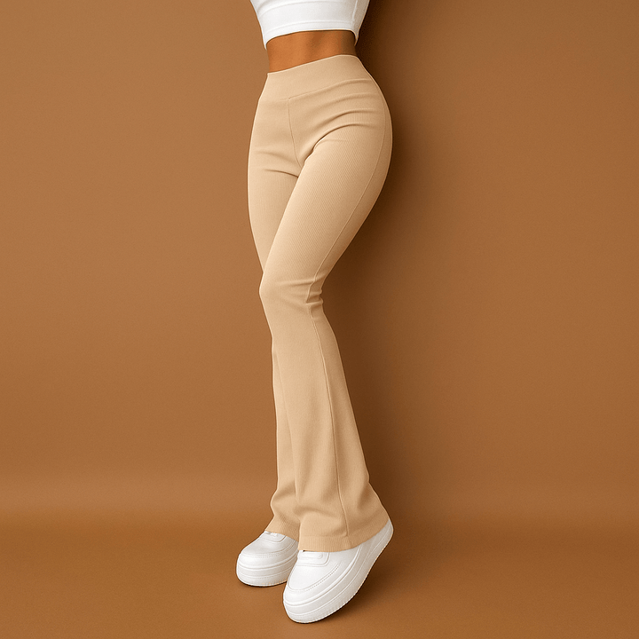 Damen High-Waist Flared Hose – Figurbetont, Stretch & Trendig für Alltag & Events