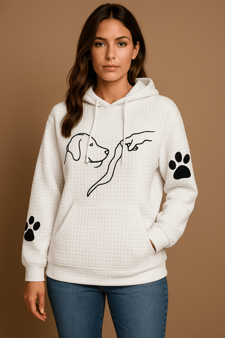 Damen Hoodie Oversize Kuschelig mit Tiermotiv