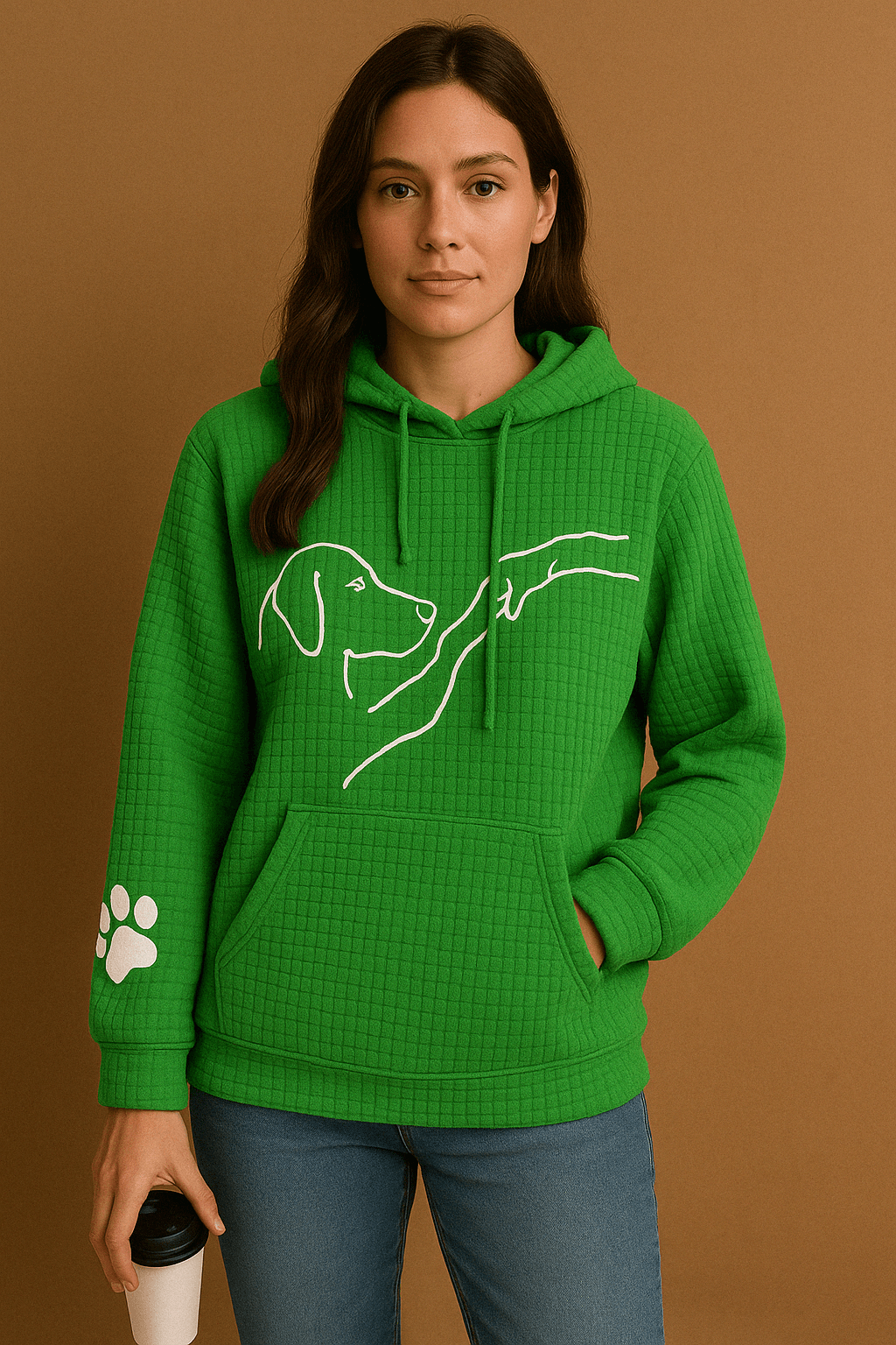 Damen Hoodie Oversize Kuschelig mit Tiermotiv