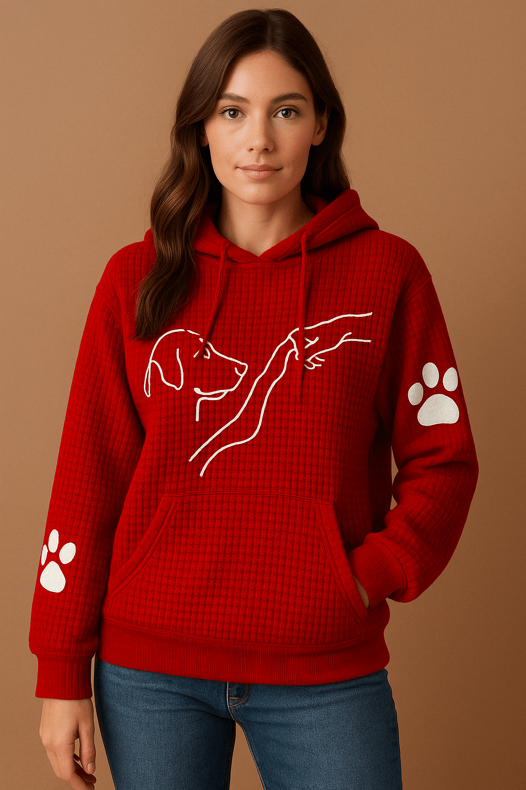 Damen Hoodie Oversize Kuschelig mit Tiermotiv