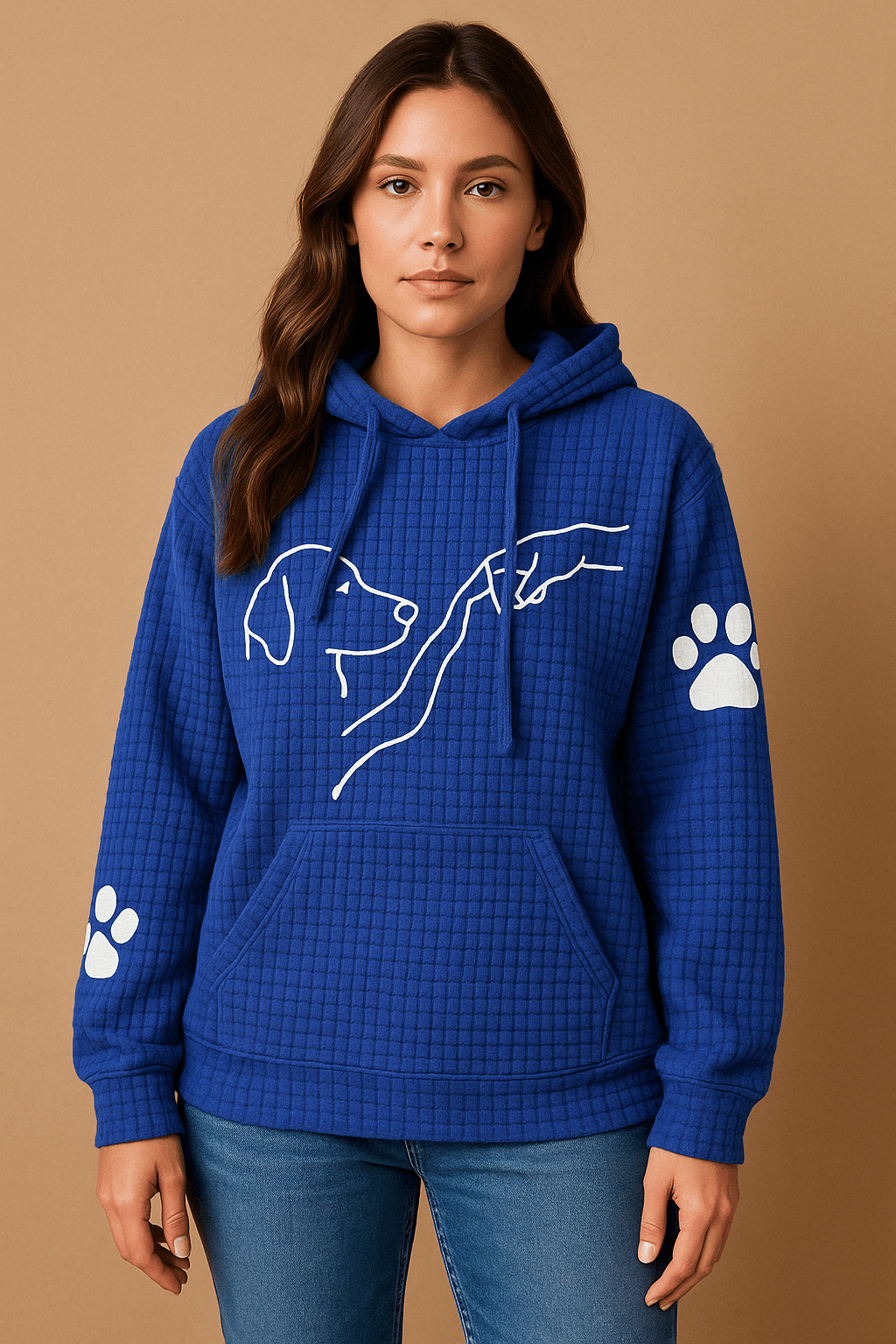 Damen Hoodie Oversize Kuschelig mit Tiermotiv