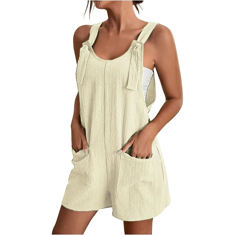 Damen Jumpsuit Trägerlos für Sommer 2024 – Lässiger Schnitt mit Taschen, Atmungsaktives Material, Größen S-XL 7