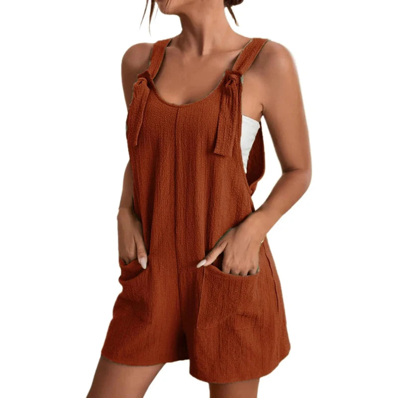 Damen Jumpsuit Trägerlos für Sommer 2024 – Lässiger Schnitt mit Taschen, Atmungsaktives Material, Größen S-XL 9