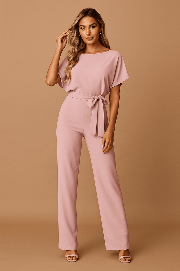 Damen Jumpsuit mit Bindegürtel – Elegant für Alltag & besondere Anlässe