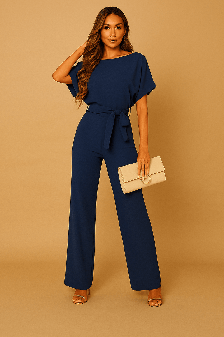 Damen Jumpsuit mit Bindegürtel – Elegant für Alltag & besondere Anlässe