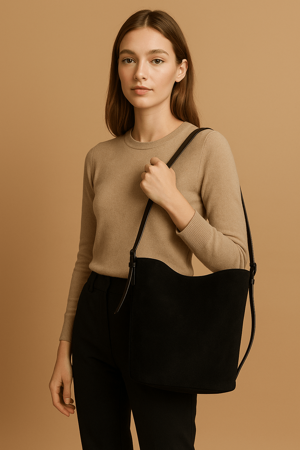 Damen Schultertasche – Umhängetasche mit Organizer
