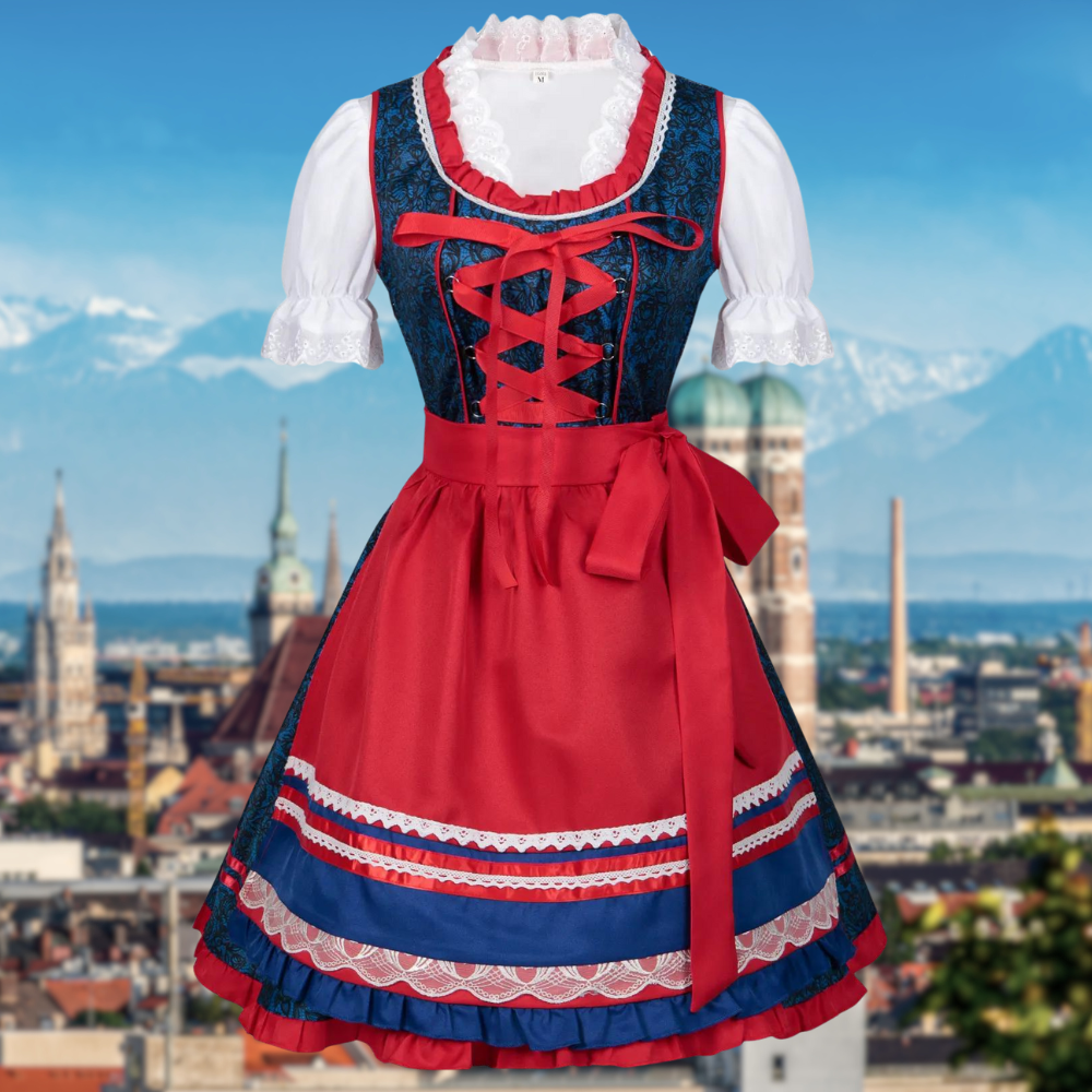 Damen Tracht Ensemble mit Schürze und Bluse 0