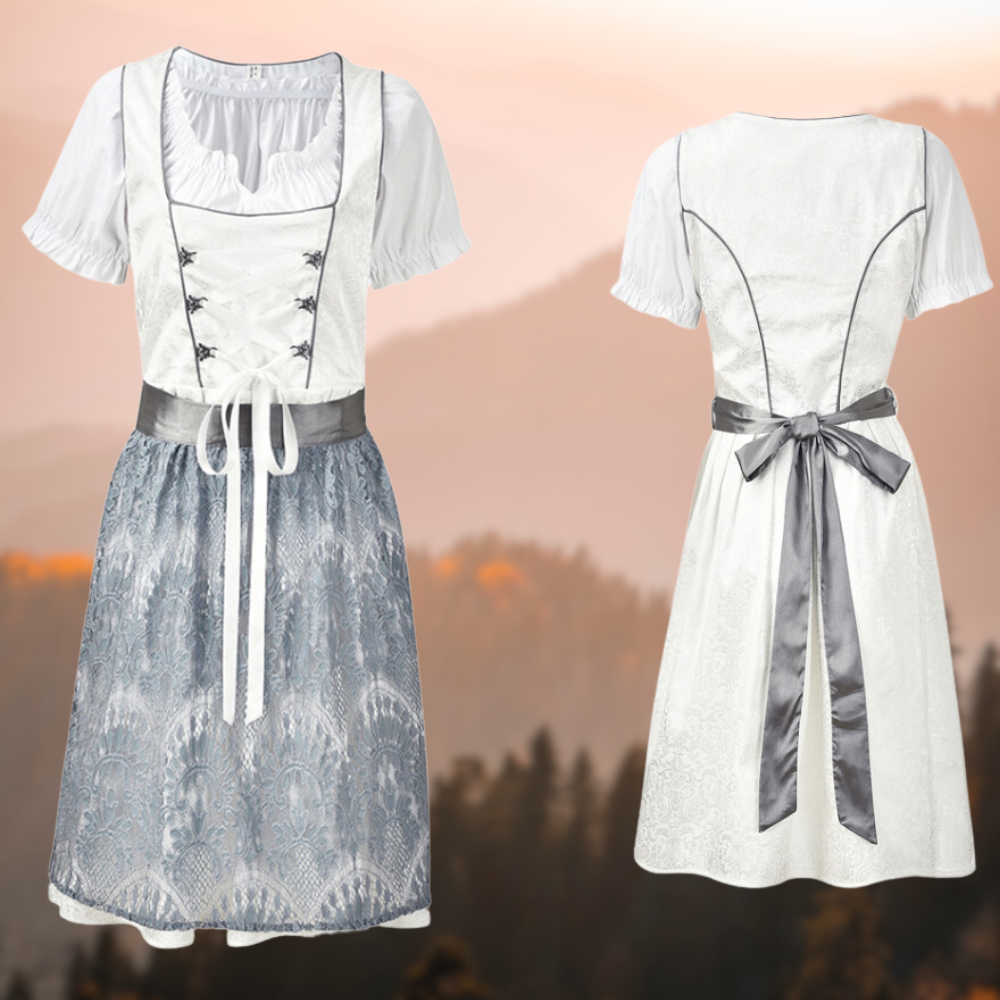 Damen Tracht Set Bluse Schürze Elegant Traditionell 2