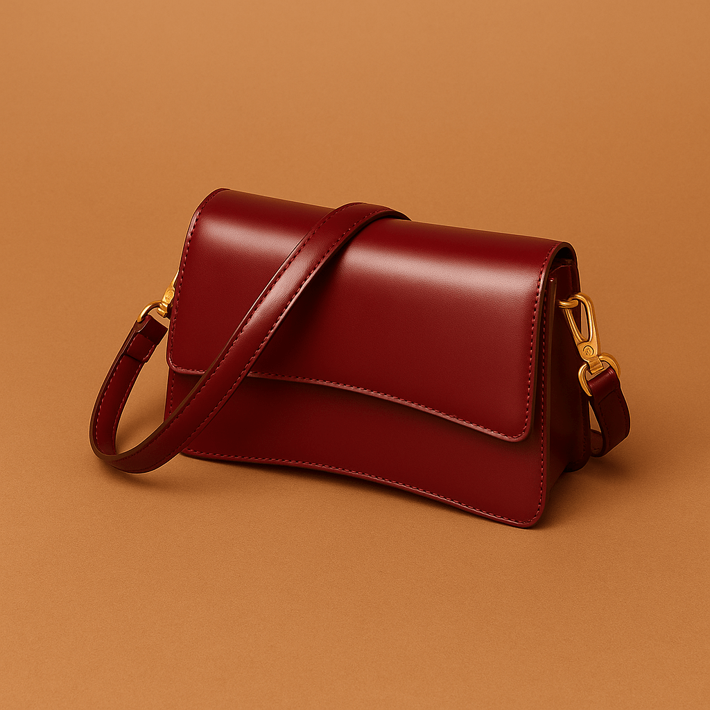 Damen Umhängetasche Leder – Schultertasche Klein mit Fächern
