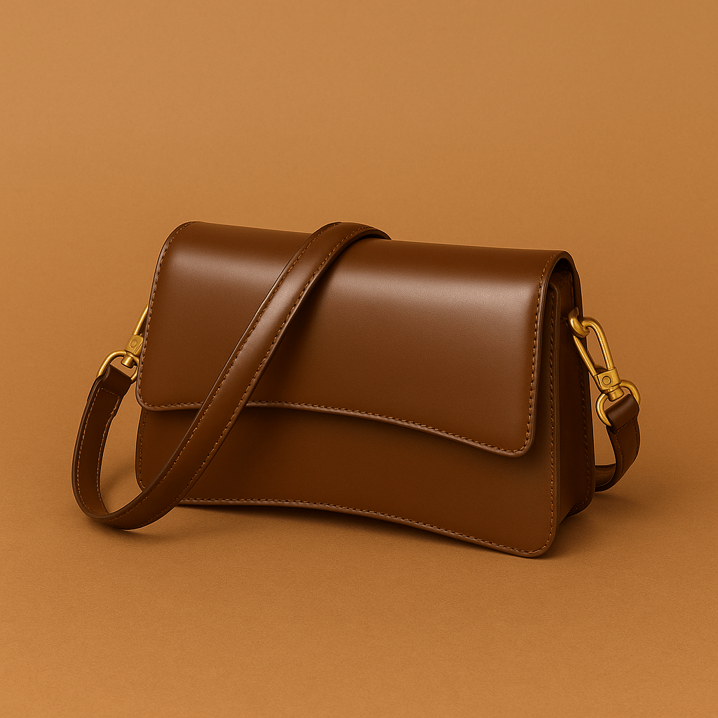 Damen Umhängetasche Leder – Schultertasche Klein mit Fächern