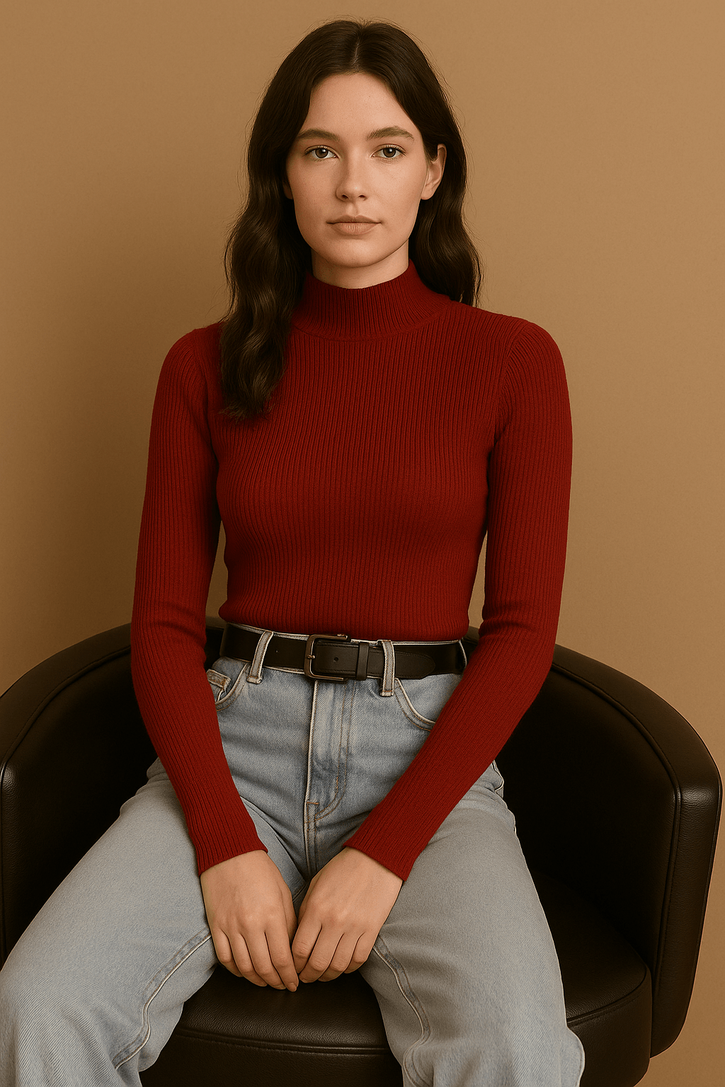 Damenpullover Langarm Slim-Fit