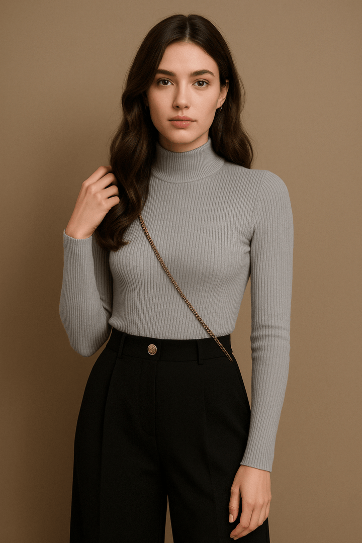 Damenpullover Langarm Slim-Fit