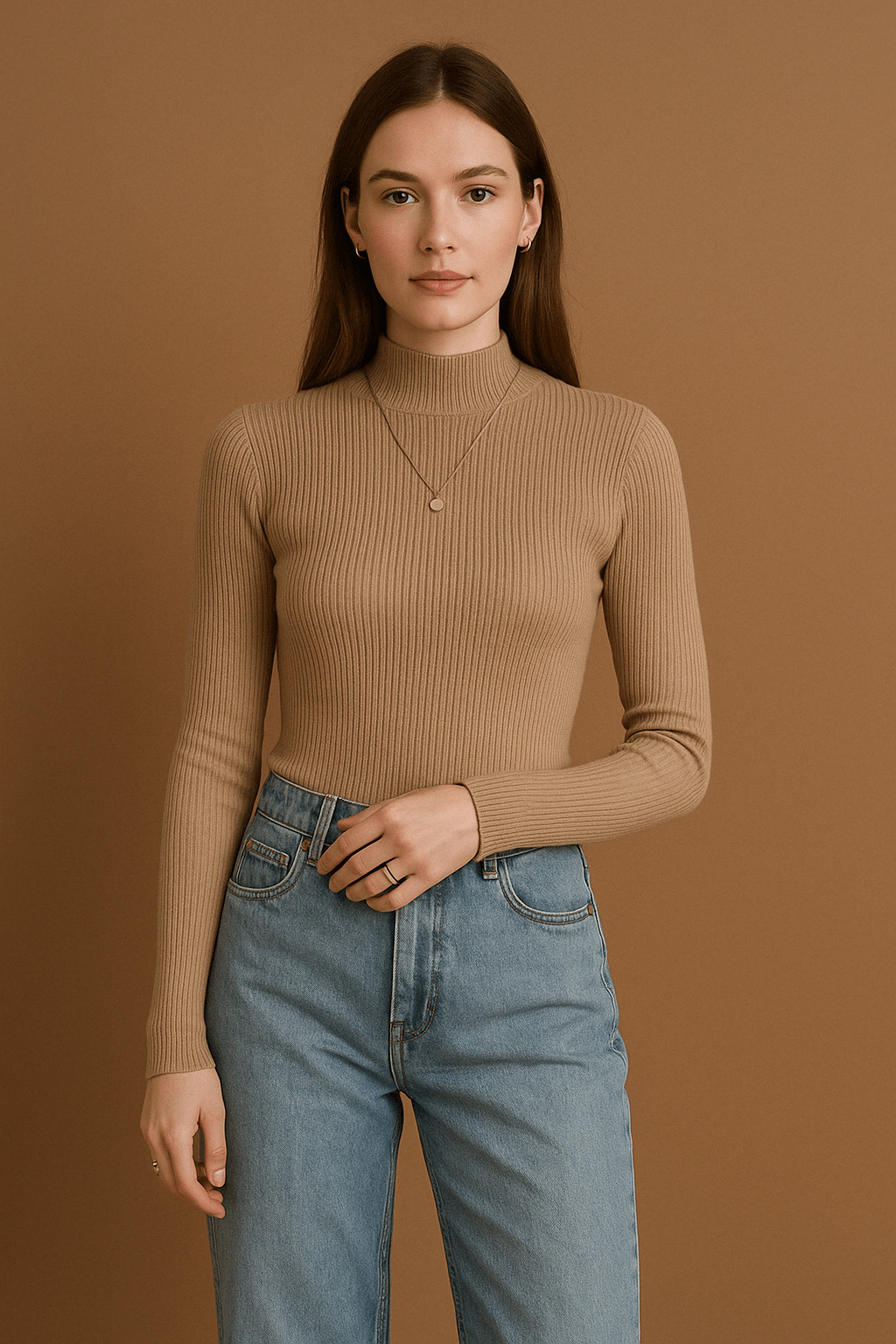 Damenpullover Langarm Slim-Fit