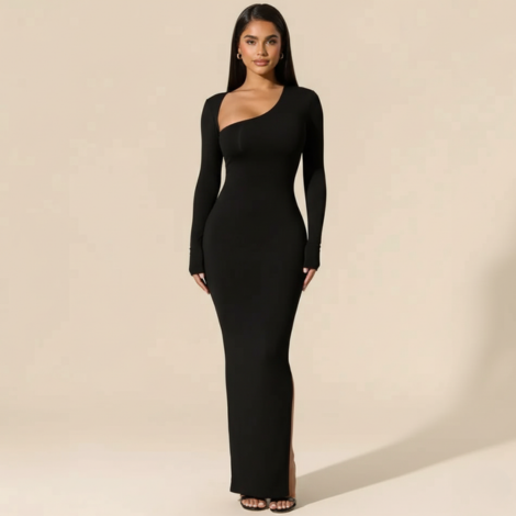 Maxikleid für Frauen mit One-Shoulder Design – Elegantes Sommer Kleid Lang für Festliche Anlässe