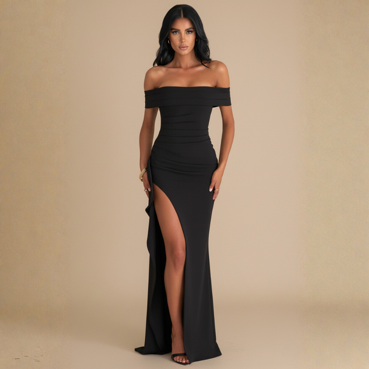 Maxikleid für Frauen mit Eleganter Passform und Dezente Schlitz – Ideal für Abendveranstaltungen und Formelle Anlässe