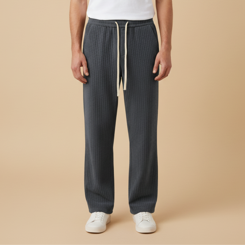 Cord Hosen Herren im Retro-Stil mit Weitem Bein und Elastischem Kordelzug für Lässige Freizeitlooks