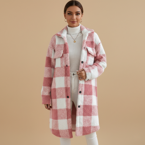 Winterjacke Damen im Klassischen Karomuster – Gerader Schnitt für Alltag und Anlässe