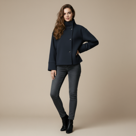 Mantel für Damen mit Stehkragen – Eleganter Herbst- und Wintermantel mit Praktischen Taschen