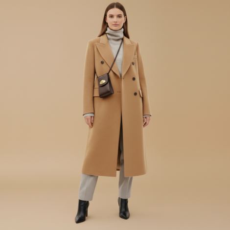 Winter Mantel Damen mit Figurbetonter Passform – Eleganter Wollmantel für Büro und Freizeit