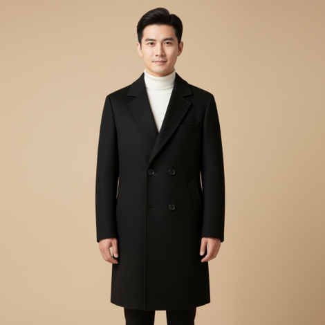 Winter Mantel Herren mit Strukturiertem Design – Eleganter Warmer Stil für Formelle Anlässe