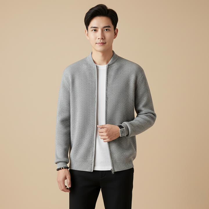 Dicke Herren Strickjacke mit V-Ausschnitt für Herbst und Winter, Pflegeleicht, Verschiedene Farben