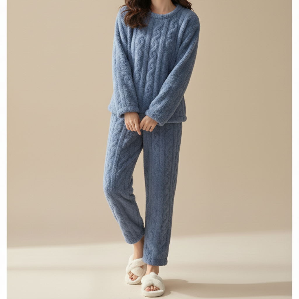 Hausanzug für Damen – Bequemer Zweiteiler für Gemütliche Tage mit Langarm-Pullover und Hose