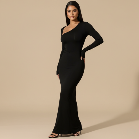 Maxikleid für Frauen mit One-Shoulder Design – Elegantes Sommer Kleid Lang für Festliche Anlässe