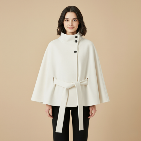 Mantel Damen mit Stehkragen und Batwing Ärmeln – Elegantes Herbstdesign für Vielseitige Anlässe