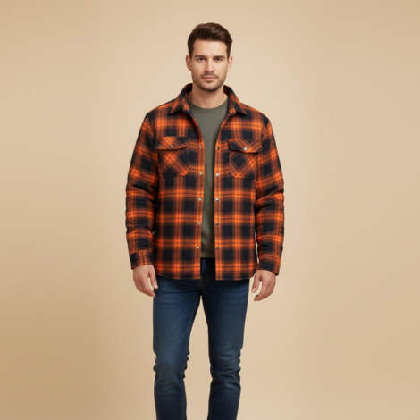 Jacke Herren Holzfäller im Karierten Design für Outdoor-Aktivitäten und Freizeit