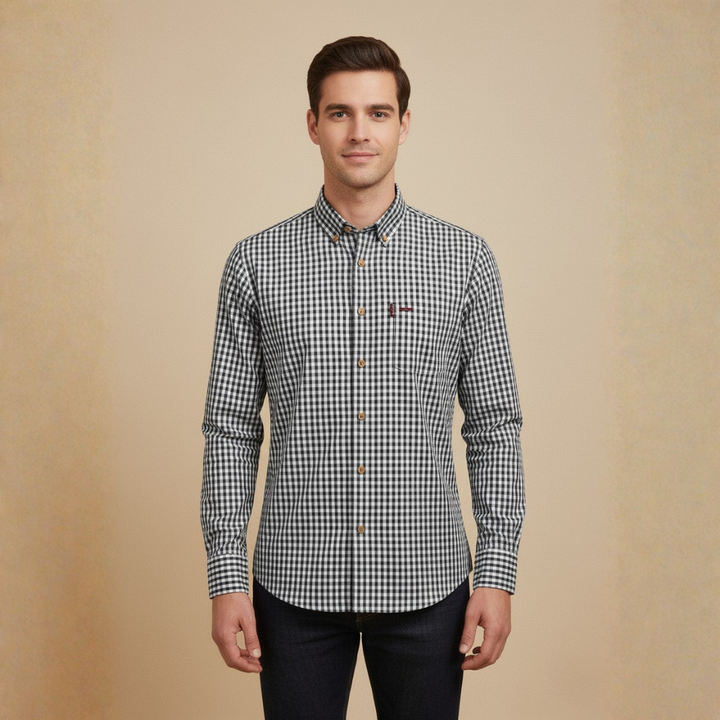 Herrenhemd Karomuster Stilvoll für Frühling - Bequeme Passform, Atmungsaktiv, Vielseitig