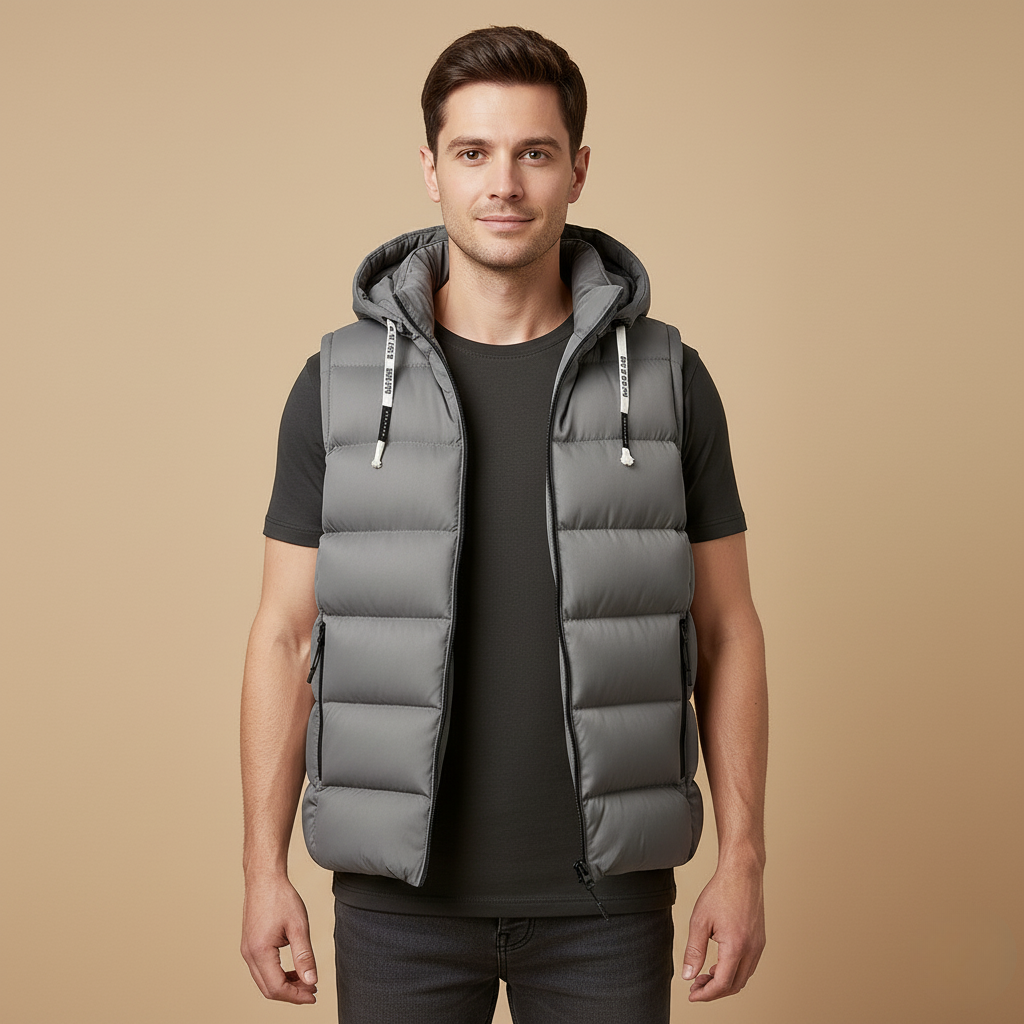 Weste Unisex – Gefütterte Winddichte Kapuzenweste für Aktive, Ideal für Freizeit und Outdoor