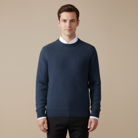Herren Pullover im Smart Casual Stil mit O-Neck und langen Ärmeln für Herbst und Winter