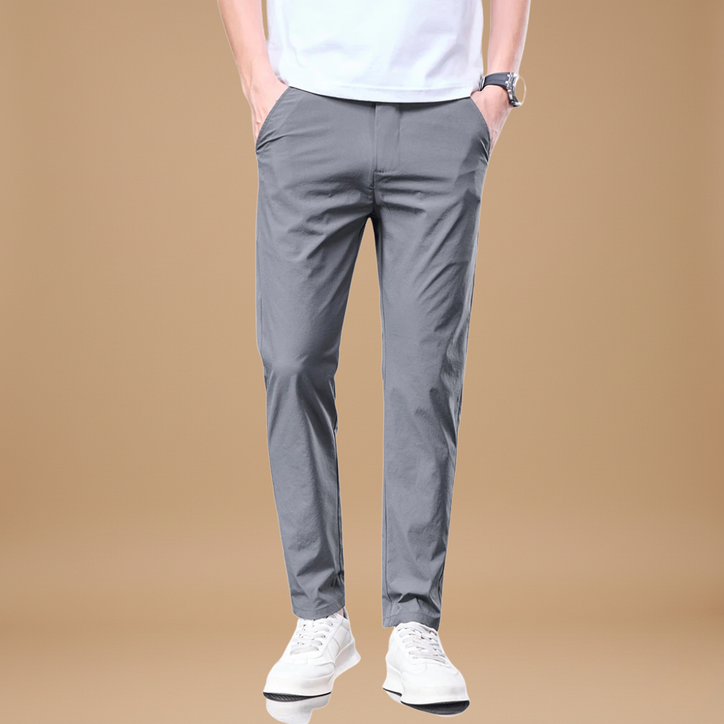 Business Ice Silk Hose – Gerade, Elastischer Bund, Atmungsaktive Herrenanzughose