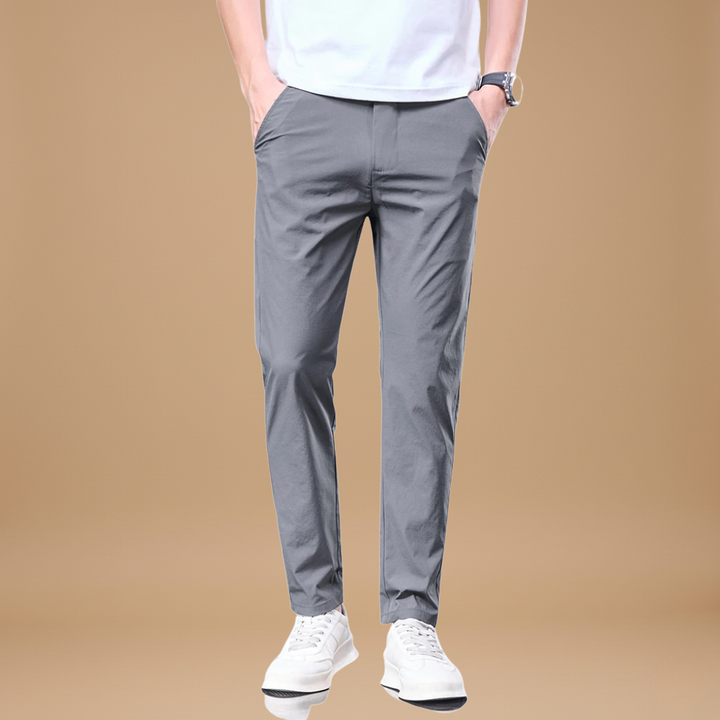 Business Ice Silk Hose – Gerade, Elastischer Bund, Atmungsaktive Herrenanzughose