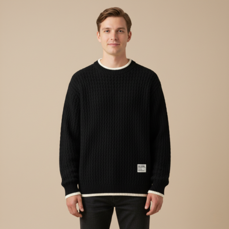 Strickpullover Herren mit Strukturiertem Design – Eleganter Stil für Kalte Tage