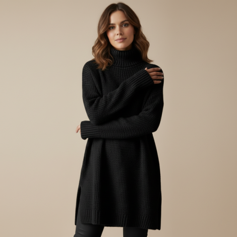 Damenpullover Langer Strickpullover für Kalte Tage – Bequem und Stilvoll für Verschiedene Anlässe