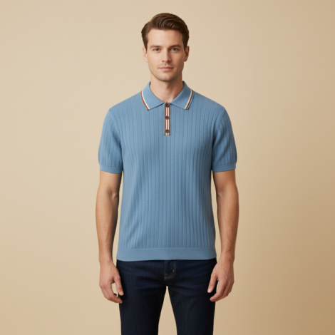 Poloshirt Herren mit Kontrastkragen – Stilvolles Retro-Design für Sommer und Freizeit