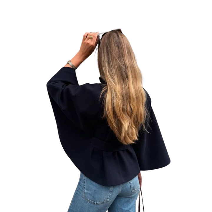 Woll Mantel Damen mit Stehkragen und Batwing Ärmeln – Elegantes Herbstdesign für Vielseitige Anlässe